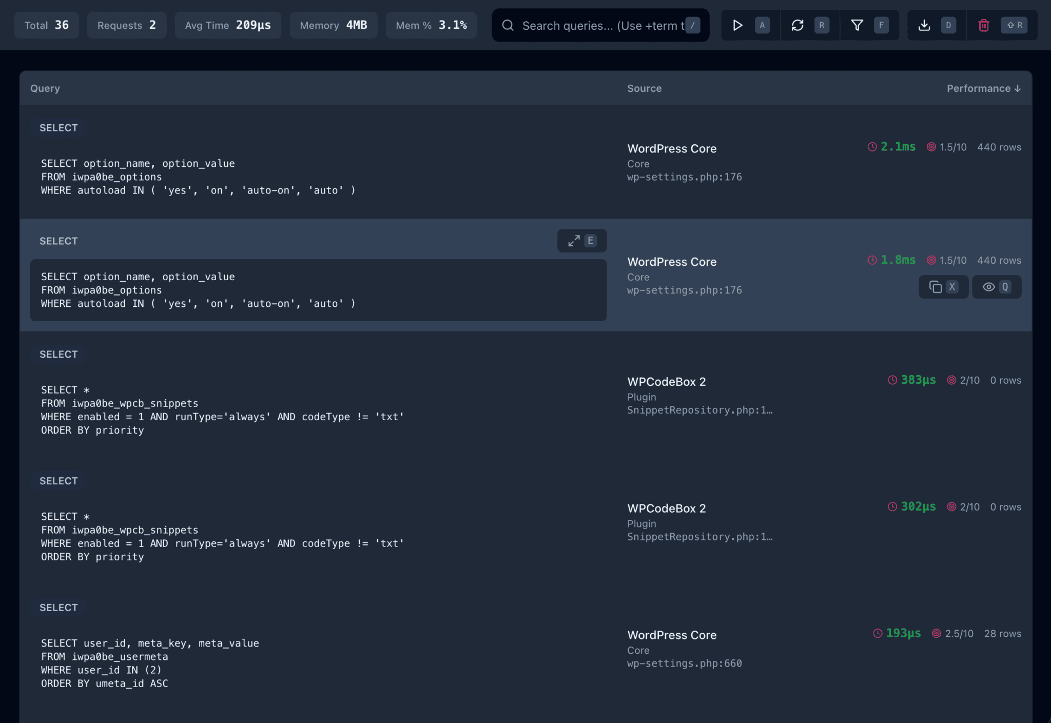 Query Viewer | WP Debug Toolkit