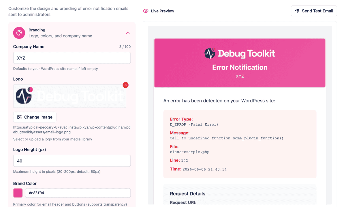 Email Template Customization | WP Debug Toolkit