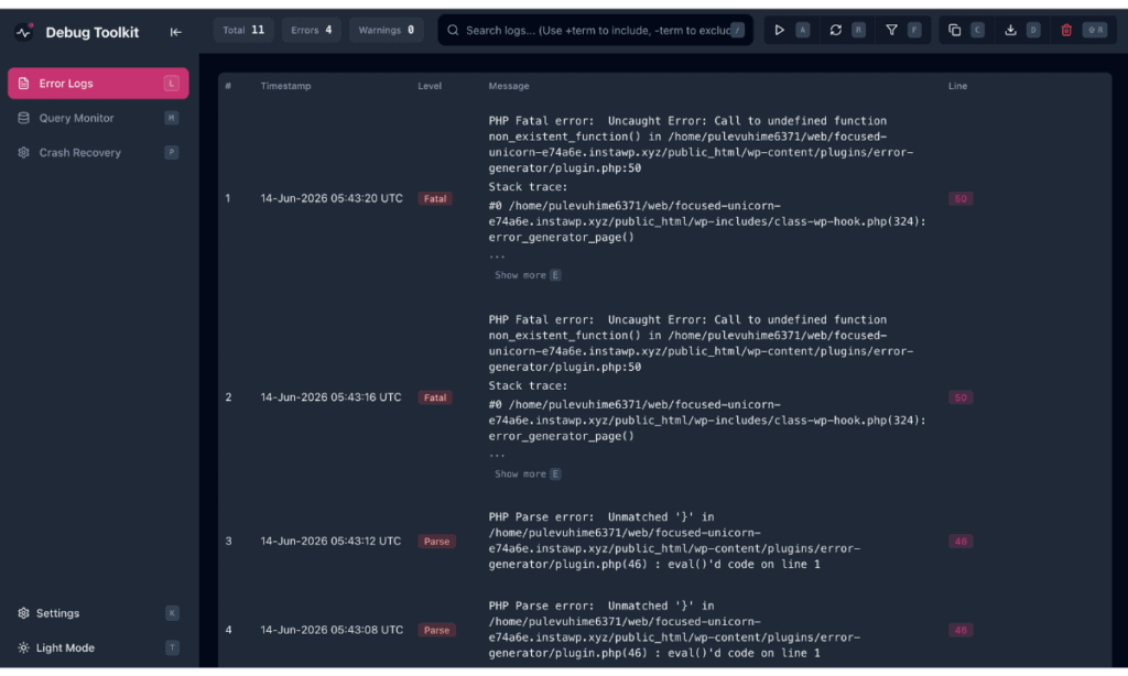 wp-debug-toolkit-error-logs-viewer
